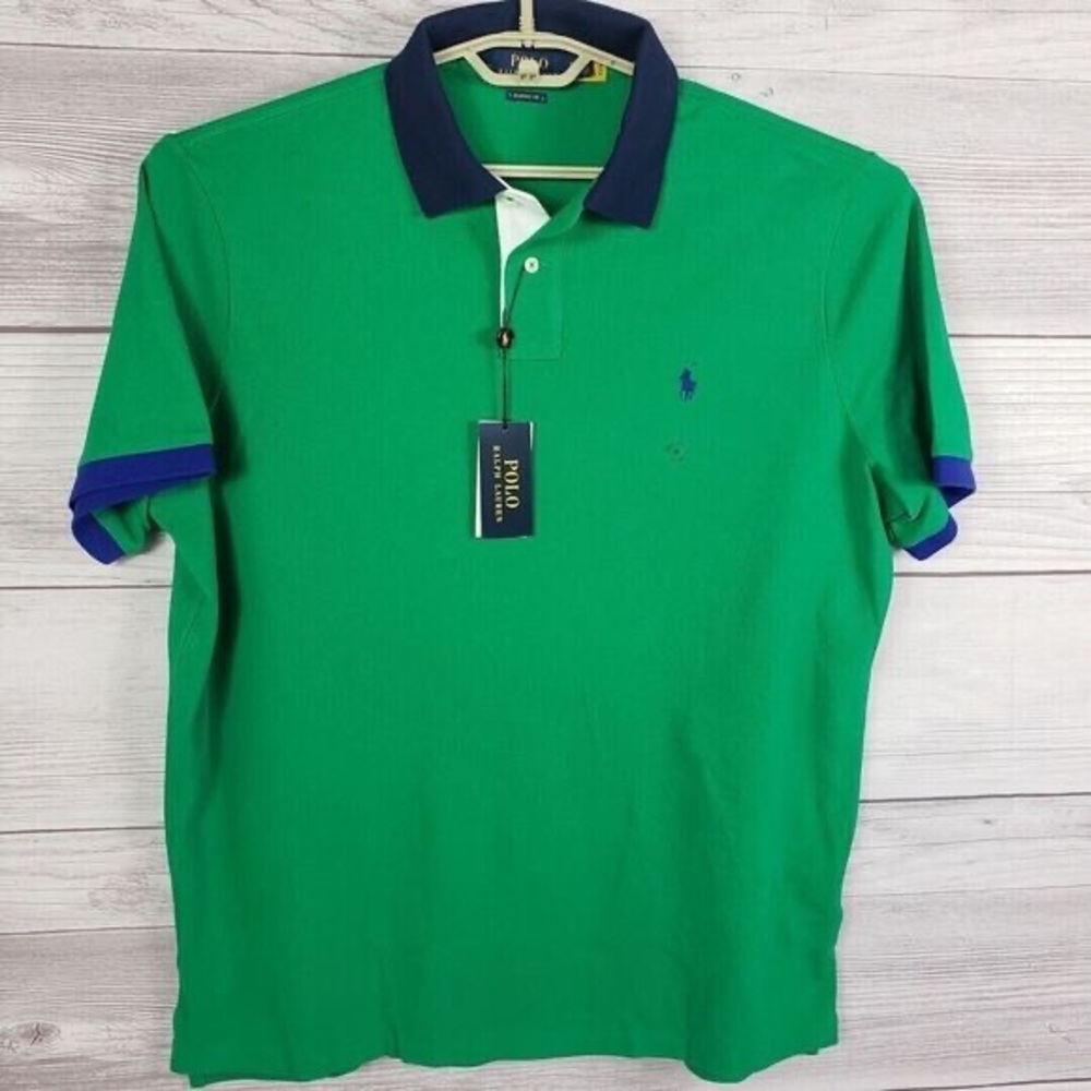 Polo Ralph Lauren Shirt Mens XL Classic Fit Polo Mesh Green Cotton Short Sleeves